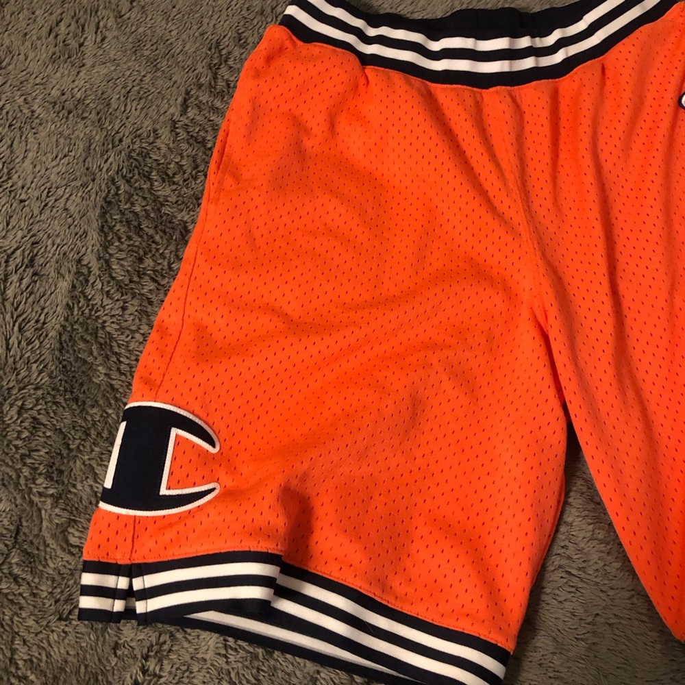 Champion Bright Orange Mesh Shorts Large - Picture 4 of 10
